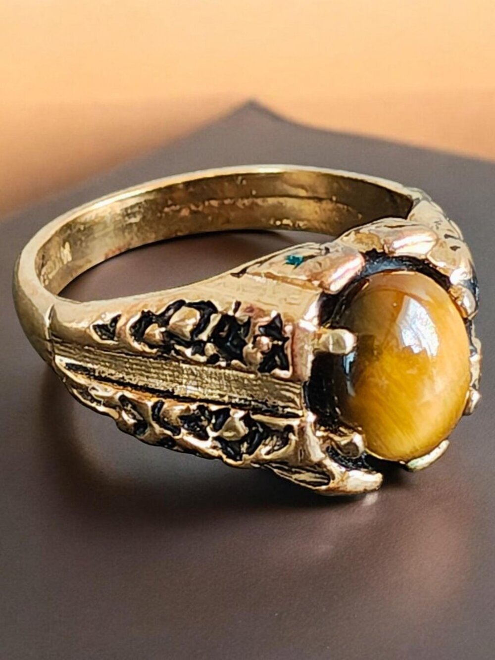 Vintage Gold Tiger's Eye Ring